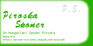 piroska sponer business card